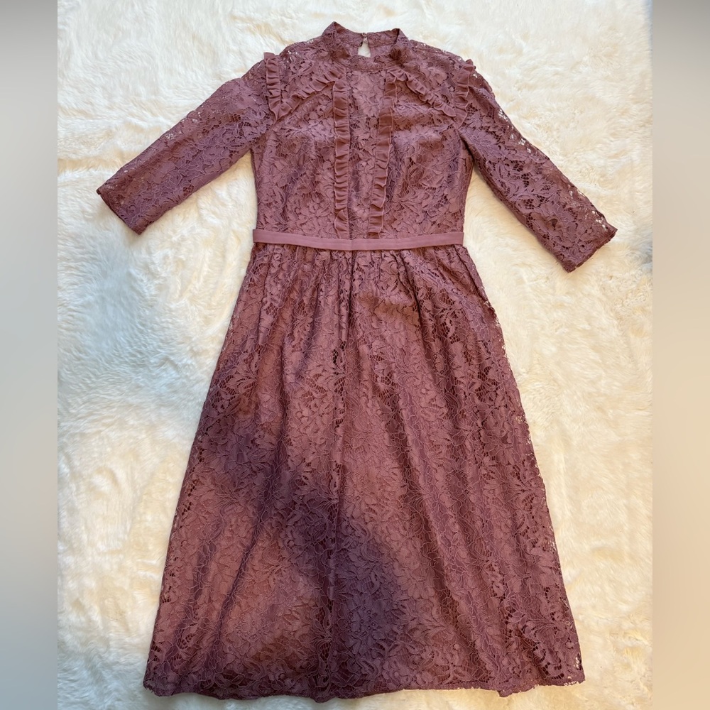 Little Mistress Pink 3/4 Sleeve Bateau Gown